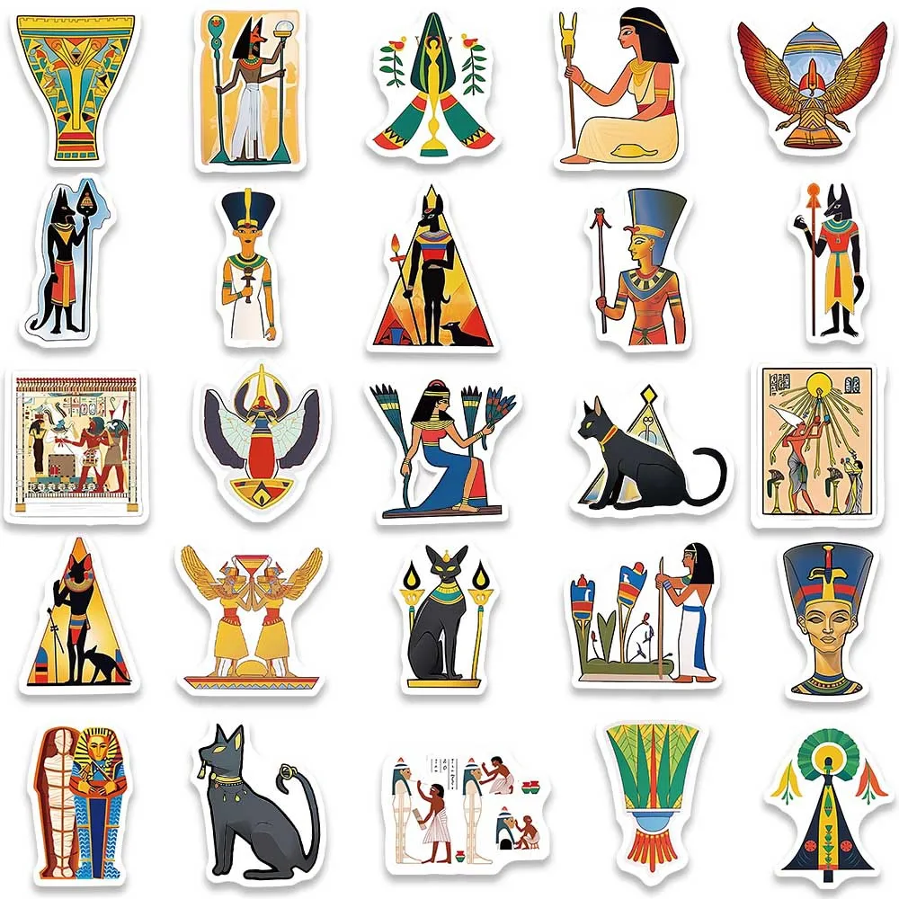 50pcs Pharaoh Ancient Egypt Stickers Pack Laptop Stationery Scrapbooking Supplies Sticker Aesthetic Diy Journaling Materials