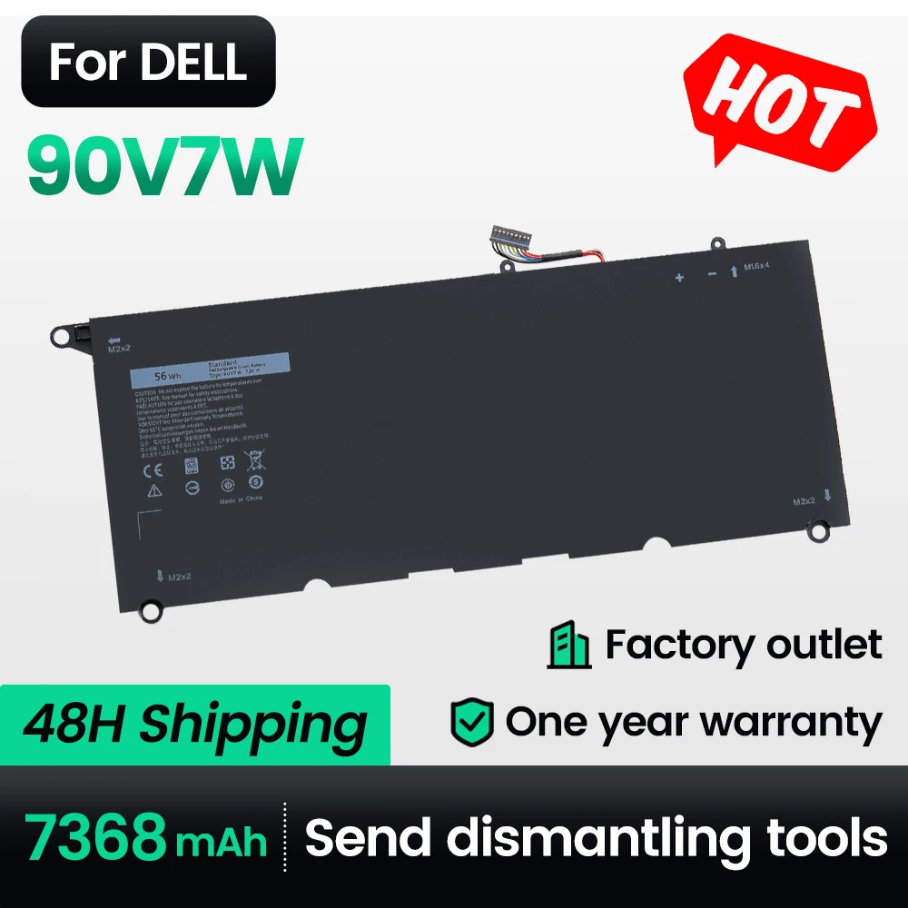 

Keyuan 90V7W 13 13D 9343 Battery 56Wh For Dell XPS 13 9350 Series 13D-9343 P54G Laptop Battery