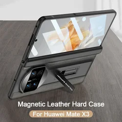 GKK Original Case For Huawei Mate X5 Frosted Leather Case Magnetic Hinge Screen Glass Protective Holder Cover Huawei Mate X3