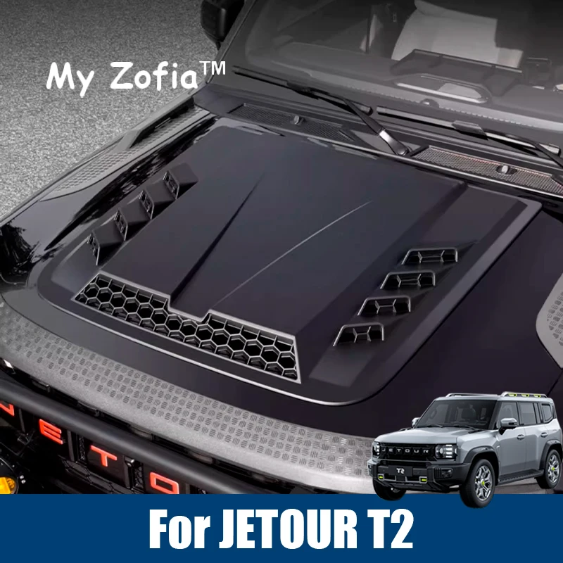 

For JETOUR T2 Shanhai T2 2024 2025 2026 Car Style Front Air Intake Vent Engine Frame Inlet Bonnet Hood Scoop Cover Accessories