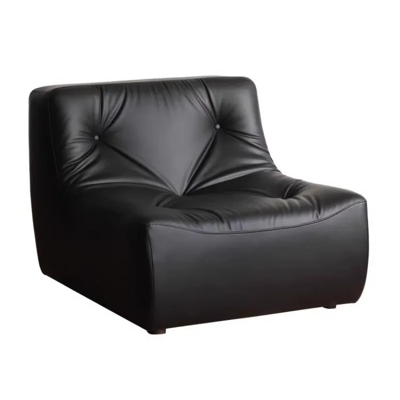 

Simple modern lazy sofa chair combination French retro style black cat scratching leather single sofa
