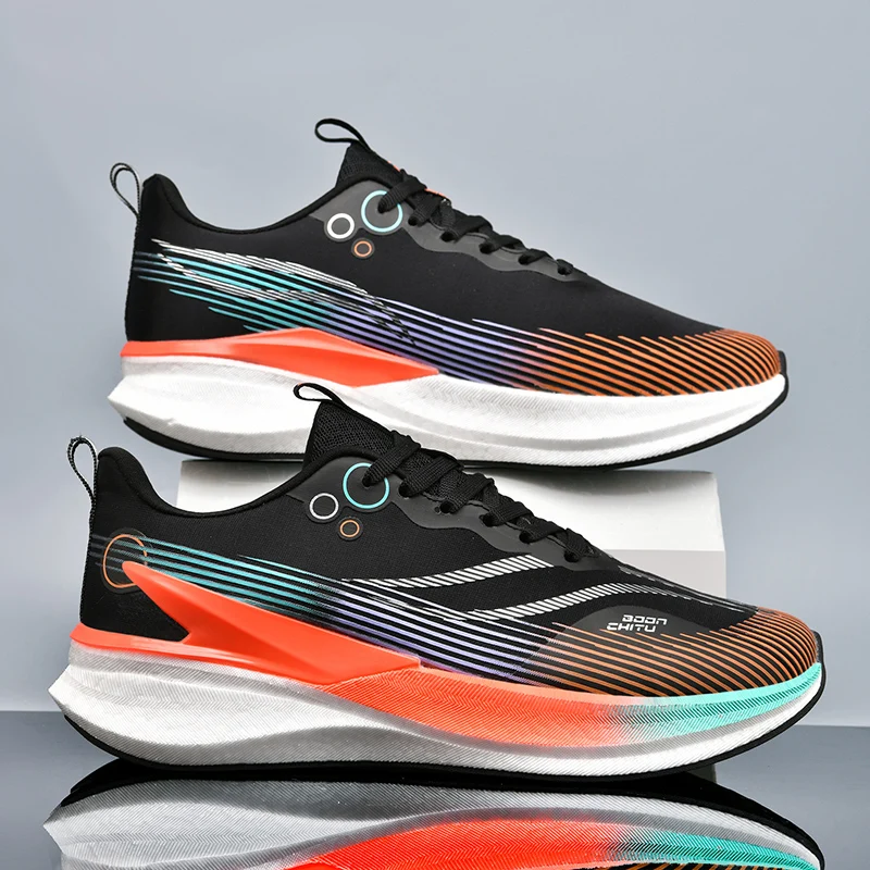 Speciality Carbon Plate Sports Running Shoes Marathon Air Cushion Men Breathable Lightweight Women Comfortable Nonskid Sneakers
