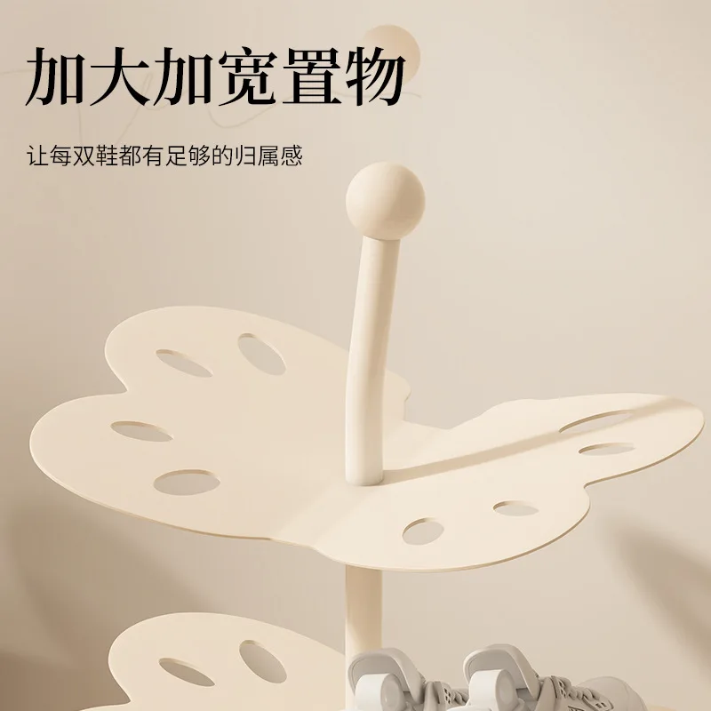 Multi-layer good-looking wrought iron shoe storage rack, small simple shoe cabinet entry