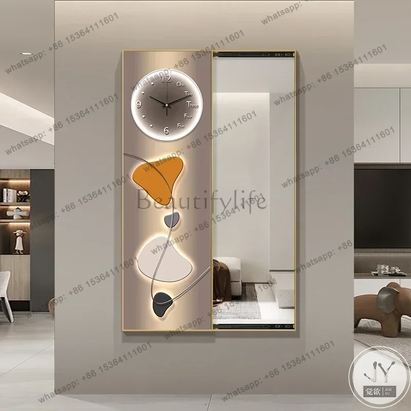Clock Watch Home Decoration Modern Light Luxury Hidden Dressing Mirror Decorative Painting Room Decoration Poster