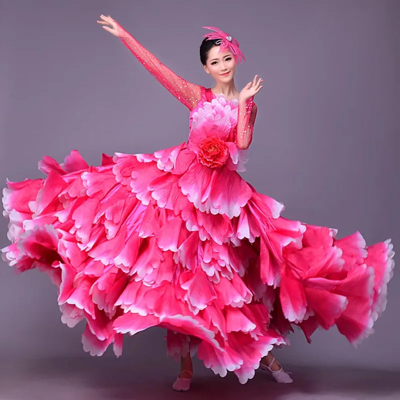 

Opening Flower Dance Costumes Women's Beautiful Petal Dress Festival Performance Clothing New Year Wedding Party Stage Clothes