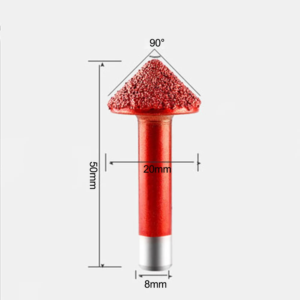 1pc Engraving Cutter Diamond Brazed Milling Mushroom Engraving For Grinding Profile Stone Carving Drill Bit Accessories