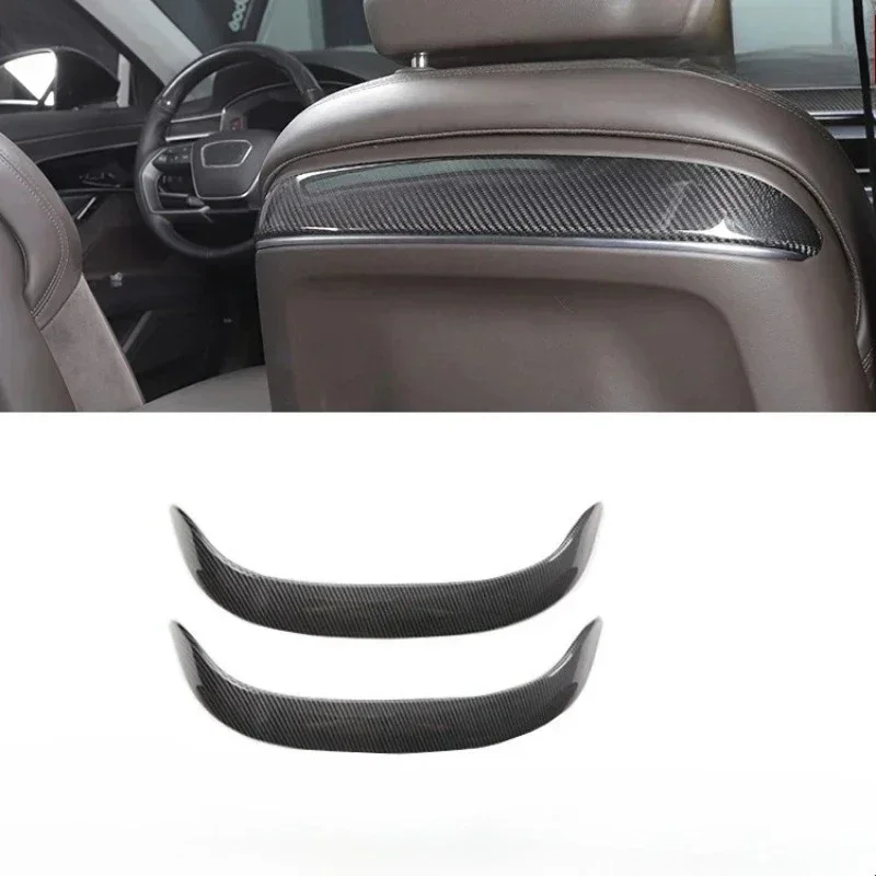 For Audi A8 Real Dry Carbon Fiber 2018-2021 Seat Back Decorative Shell Interior Decoration Modification Decorative Accessories