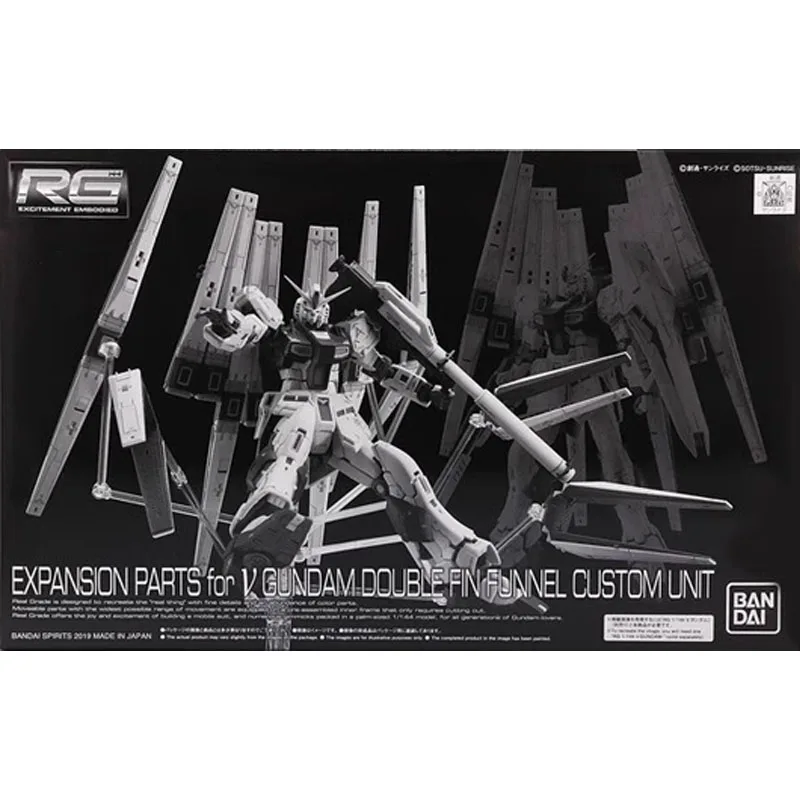 Bandai Original RG 1/144 GUNDAM DOUBLE FIN FUNNEL CUSTOM UNIT Action Figure Model kit PB Limited Toys Gifts for Children