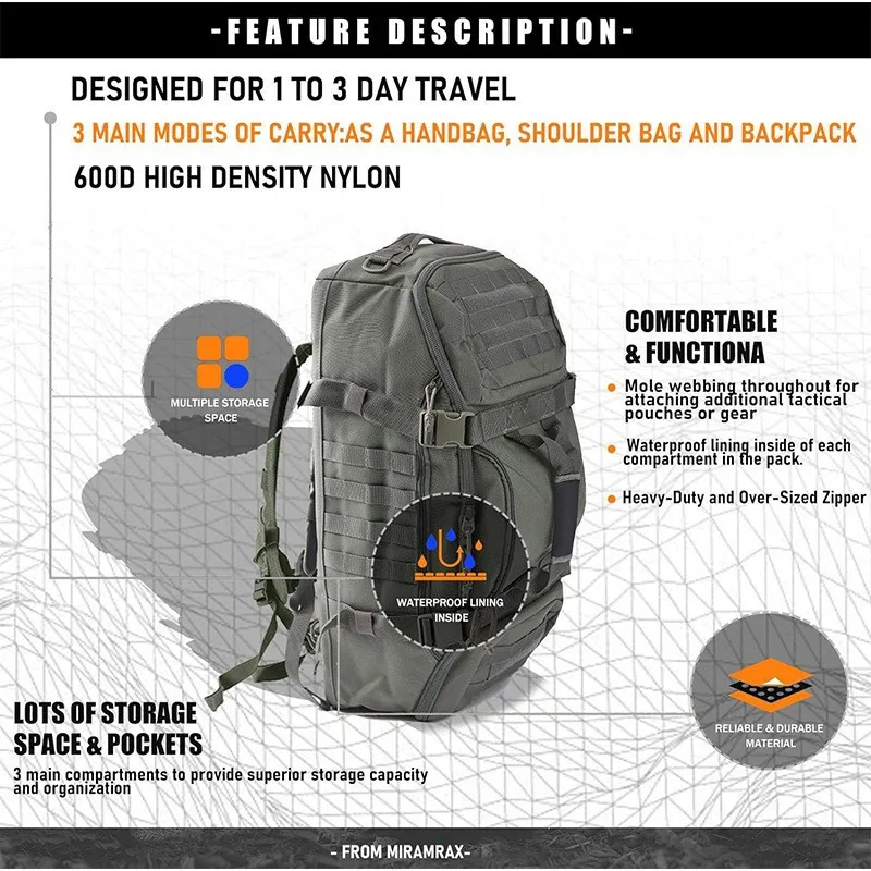 40L 60L 80L Waterproof Travel Bags Large Capacity Luggage Bags Men Duffel Bag Travel Tote Weekend Bag Duffel Bags image 5