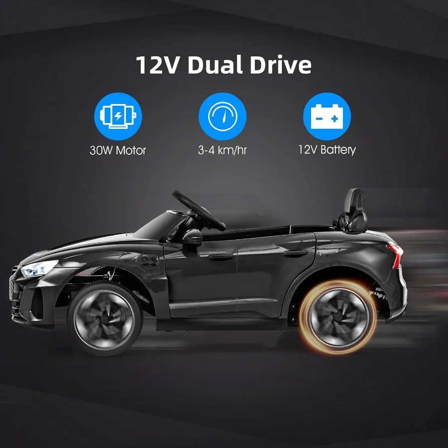 Veicolo elettrico Audi RS e-tron GT con licenza 12V Ride On Car con telecomando Giocattolo alimentato a batteria per bambini con sospensione a 4 ruote