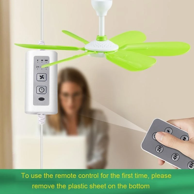 HX6A Remote Control Timer USB Powered Camping Fan with Remote Control USB Ceiling Fan