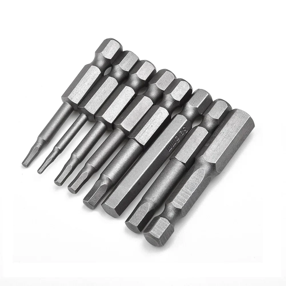 1pc 50mm Magnetic Hexagon Screwdriver Bit Alloy Steel 1/4\