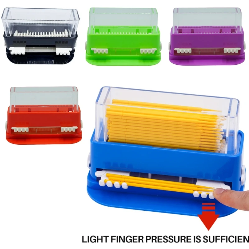 Dental Micro Applicator Automatic Dispenser Box Press Pop-up Disposable Cotton Tip Brush Stick Storage Case Organizer