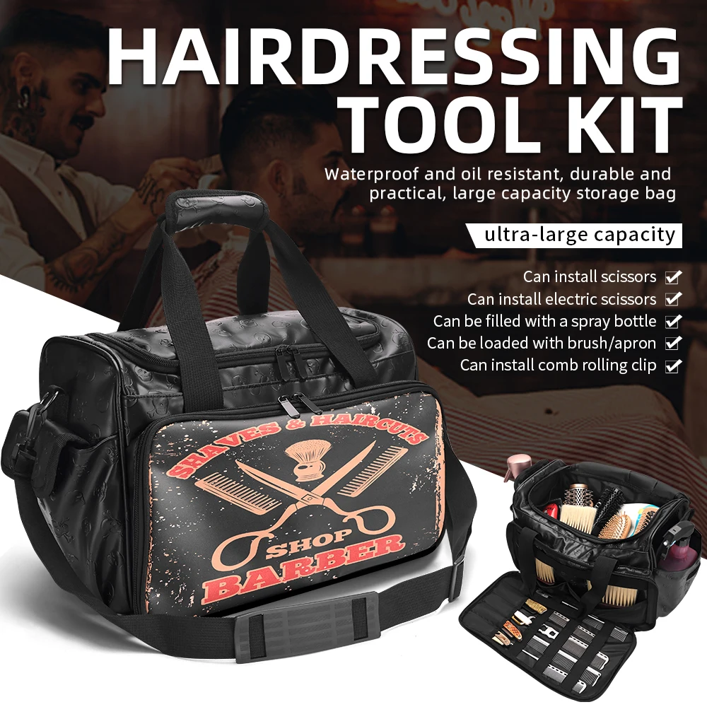

Large Capacity Barber Bag Travel Makeup Case Hairdressing Salon Organizer Grooming Scissor Tools Storage Cosmetic Bag