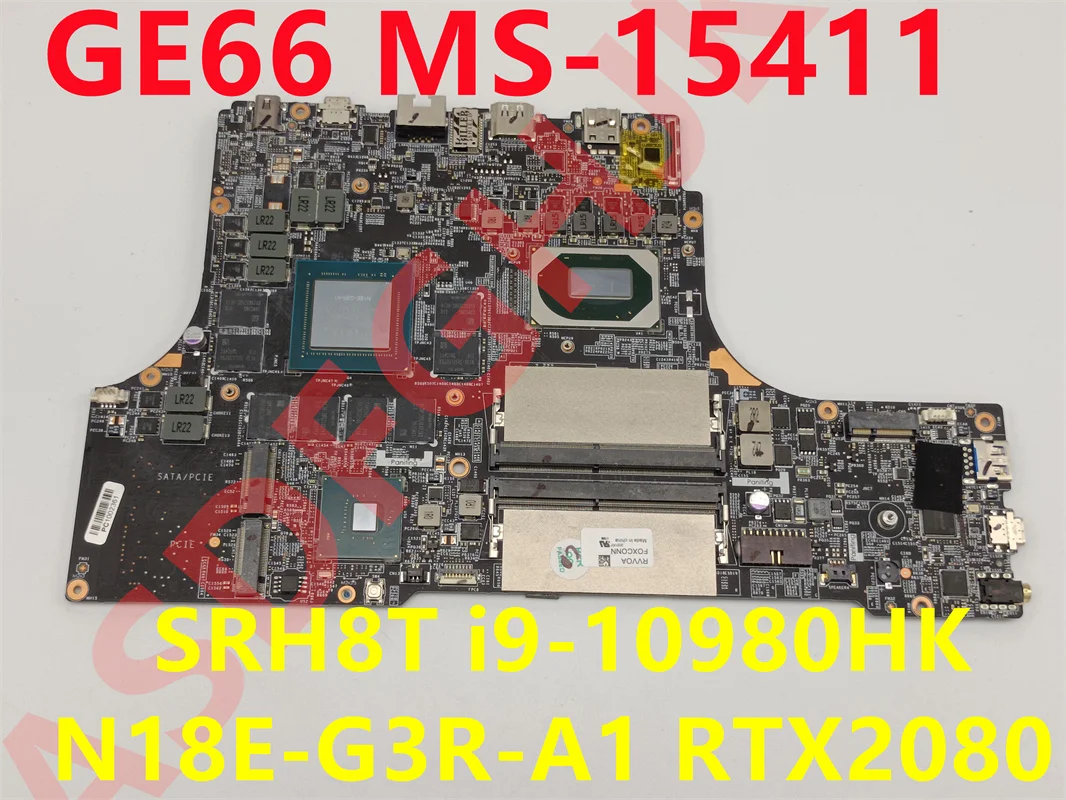 

Suitable for Msi ms-1541 Assault 2 GE66 10SGS-051CN Laptop Motherboard ms-15411 with i9-10980HK SRH8T CPU RTX2080m GPU Test OK