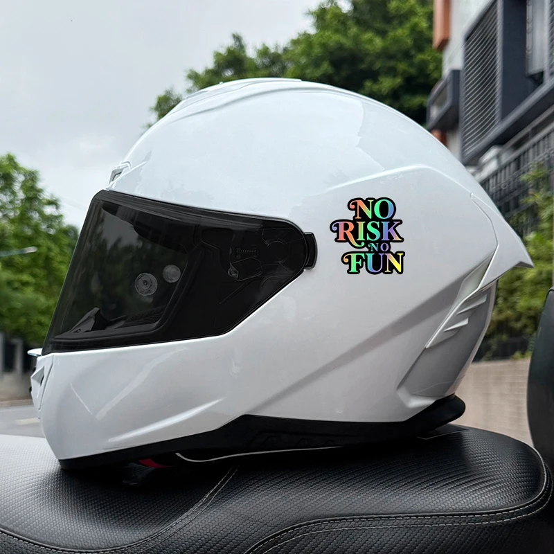 Pegatina impermeable para motocicleta, sin riesgo, sin diversión, para bricolaje, tanque de combustible, carenado frontal, casco de Scooter, calcomanía de vinilo Universal, 1 ud.