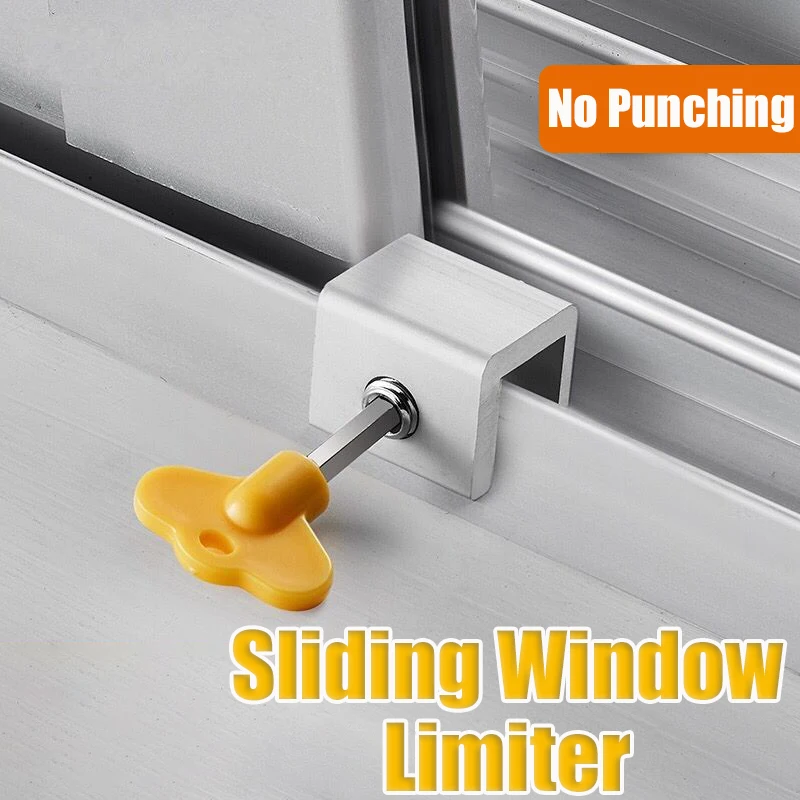 1/2PCS Sliding Sash Stopper, Aluminum Alloy Cabinet Locks Door And Window Lock, Window Security Lock