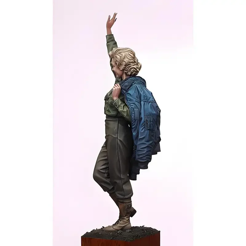 1/16 Resin Marilyn Monroe Model - White Mold, Military Theme, Unassembled & Unpainted Kit