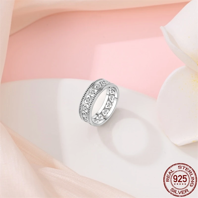 خواتم S925 من الفضة الإسترليني للنساء ، خاتم على الطراز الكلاسيكي ، صناعة المجوهرات ، تصميم بسيط ، الاتجاه ، ساخن ، من من من الفضة الإسترلينية #4