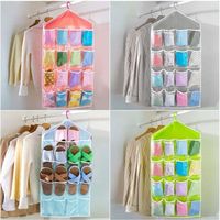 Portable 16 Grids Hanging Bag Multifunctional Pocket Hanging Storage Bag Foldable Big Wall-Mount Bags