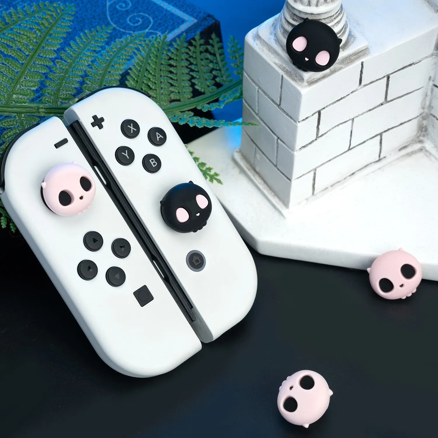 GeekShare-Tapas de Joystick para Switch, cubierta Oled Joy-con, bonita, con forma de corazón, Calavera, Switch Lite, Thumb Grips, accesorios para Nintendo Switch