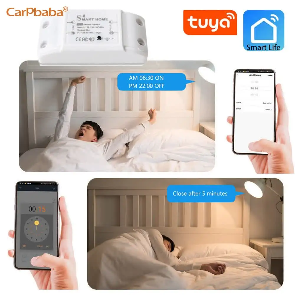 

Smart-Life Tri-Mode WiFi & Bluetooth & RF433 Switch - Remote Control Smart Device for Smart Home Automation Tuya App 16A