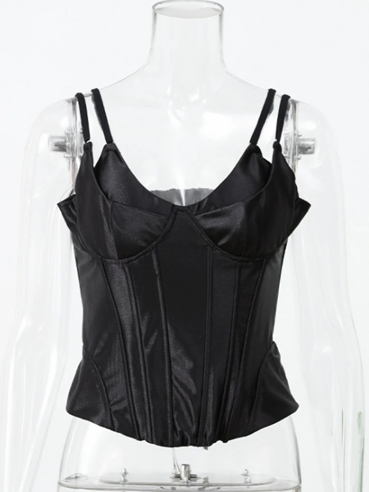 Fishbone Female Corset Top Women Camis Nightclub Black Short Chest Binder Sexy Camisole Mujer Lingerie Tube Bra Debardeur