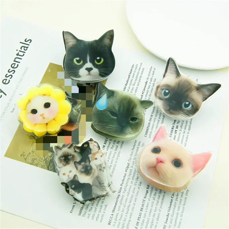 Cat Kitty Cartoon Expandable Mobile Phone Holder INS Korean Foldable Grip Tok Socket Finger Ring Bracket Accessories