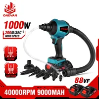 ONEVAN 40000RPM 1000W Cordless Air Blower 88VF Vacuum Dust Blower Clean Air Blowing with 5 Nozzles Tools For Makita 18V Battery