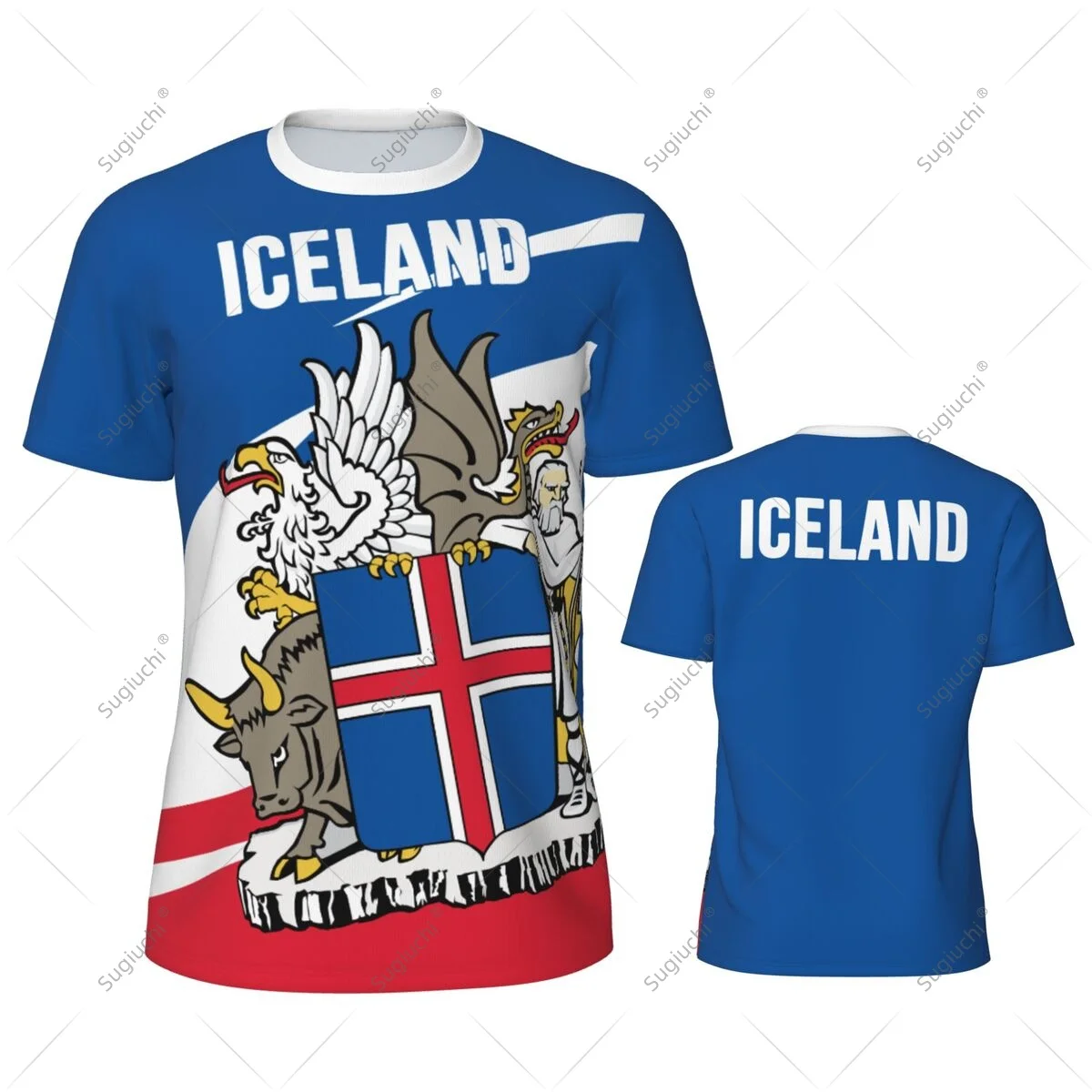 Iceland Flag Men Sports T-shirt Women Tees jersey for Soccer Football Running Bike Tennis Fitness Fans