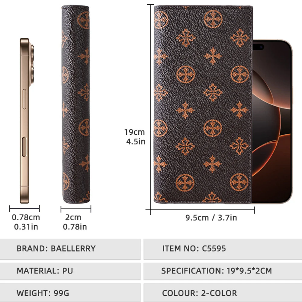 New Large Capacity Unisex Retro Long Wallet Card Holder Zipper Coin Purse High Quality Business Commuting Wallet For Women