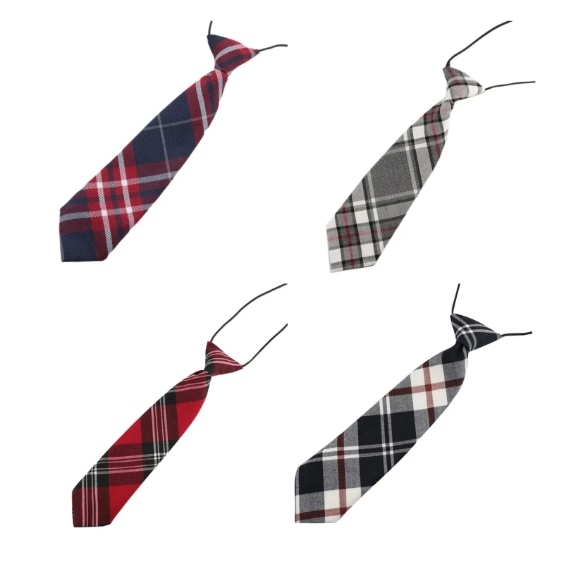 

652F Pre-tied Neckties For Boy Pre-tied Ties For Kid Boy Neckties For Kid Uniform Tie Plaid Tie for School Uniform Graduation