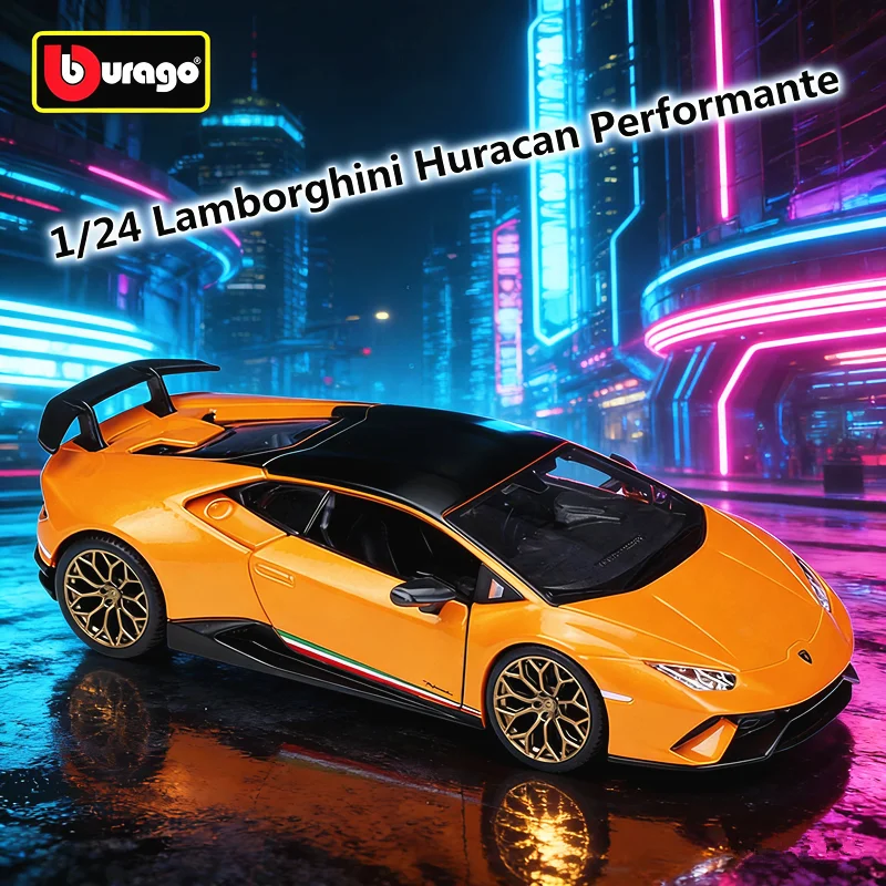 

Bburago 1:24 Lamborghini Huracan Performante, литая модель автомобиля из сплава, миниатюрная масштабная модель для детей, подарок