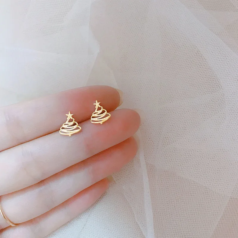 Mooie kleine oorbellen piercings vleugel hart Stud Oorbellen voor vrouwen goud kleur 925 zilveren naalden oor Stud sieraden voor tiener cadeau