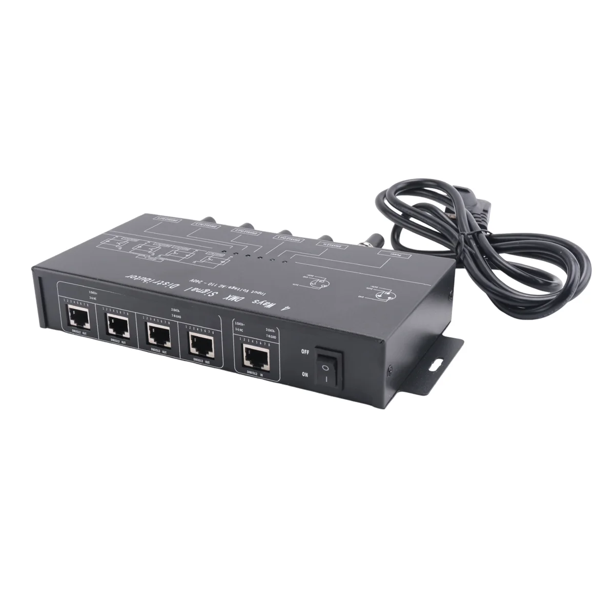 DMX512 Amplifier Splitter DMX512 Signal Repeater 1CH DMX121 4CH 4 Output Ports DMX124 Signal Distributor, AC100V-240V