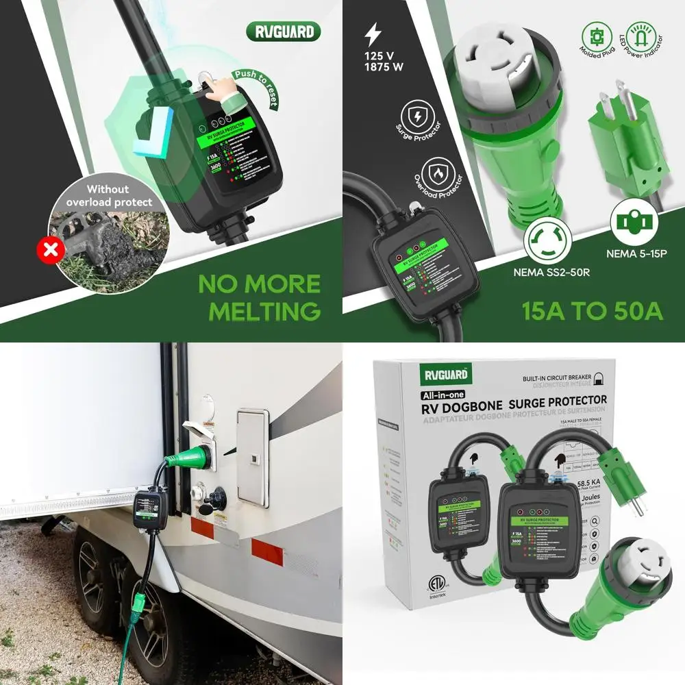 

Устройство защиты от перенапряжения, шнур адаптера RV от 50 до 110 В с защитой от перегрузки, адаптер электропитания NEMA 5-15P к NEMA SS2-50R