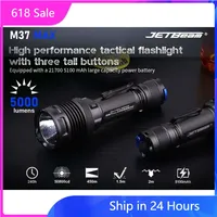JETBEAM M37 PRO High Performance Tactical Flashlight 3700LM Rechargeable Torch By 18650 Battery For Hiking,Camping,Self Defense