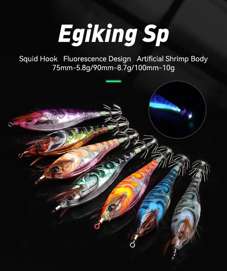 Kingdom SP Angelköder 5,8 g 8,7 g 10 g Tintenfisch Jigs Künstlicher Tintenfisch Haken Jigging Köder Meeresangeln Tintenfisch EGI Leuchtender Köder – Detail 5