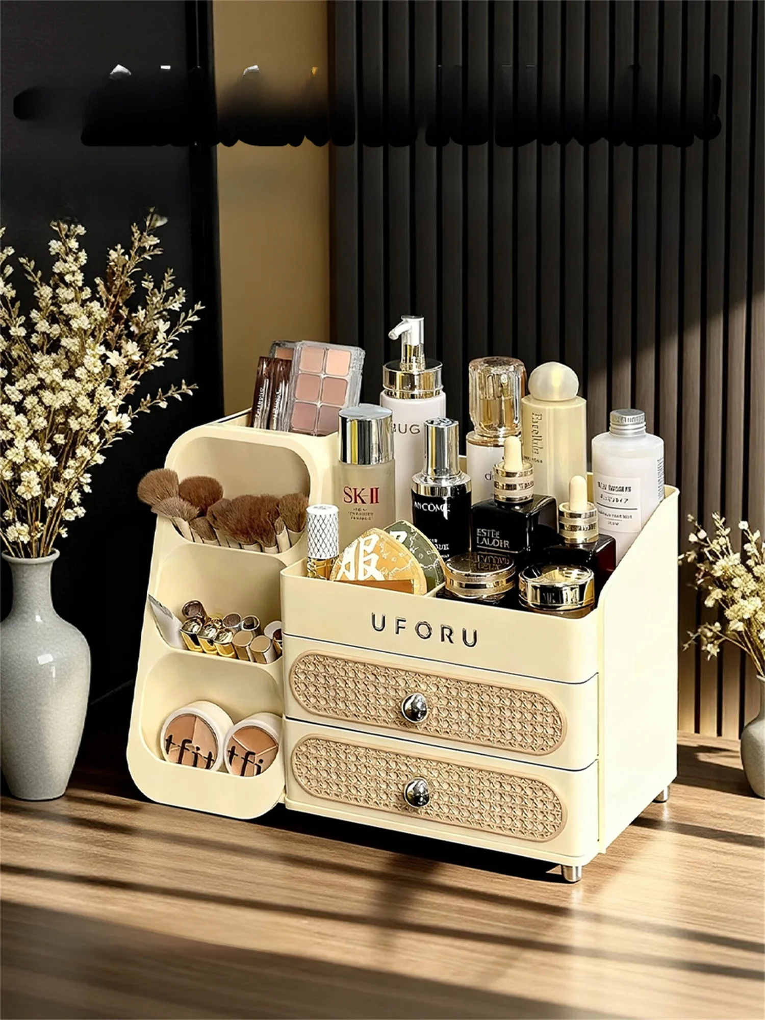 

Настольный органайзер для косметики класса люкс, подставка для помад, пластиковый, трехъярусный, с выдвижными ящиками