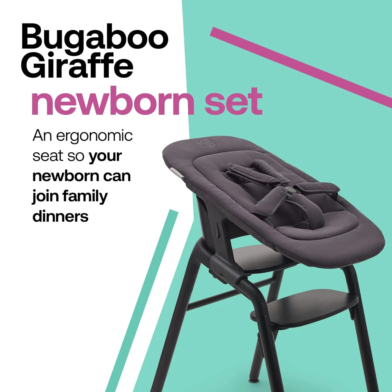 Giraffe Newborn Set for Giraffe High Chair and Rocker, Ergonomic Design, Tornado Grey