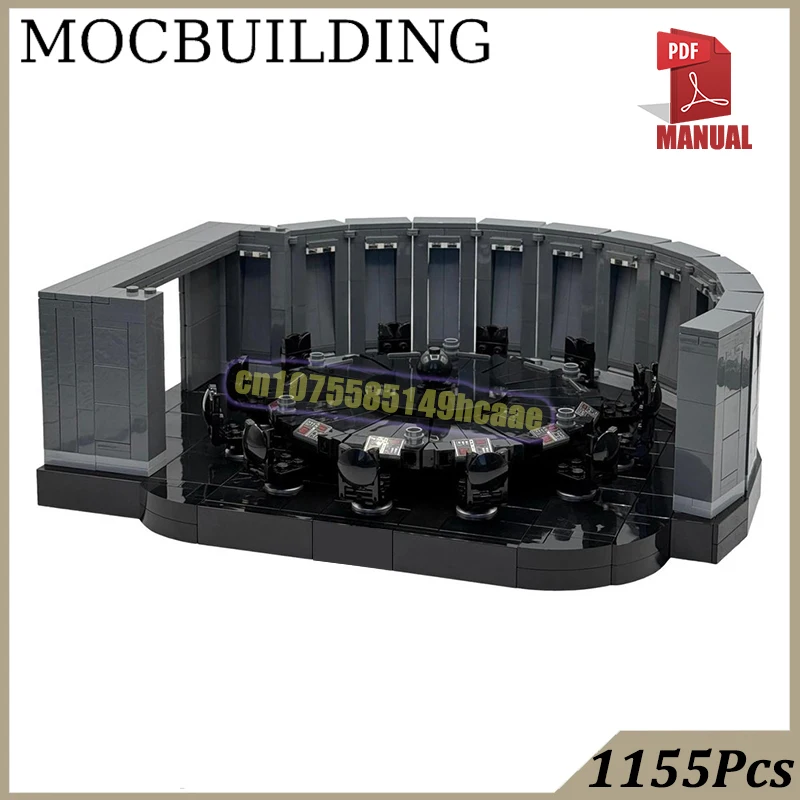 Conference Room Diorama Bricks Model MOC Building Block Sci fi Space Scene Toys for Kids Birthday Gift