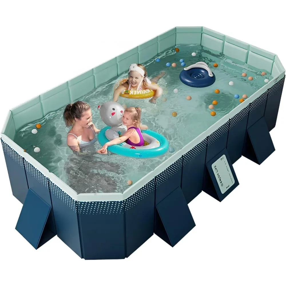 

Foldable Pool,Non-Inflatable Kids'and Adults'Outdoor Swimming Pool,Hard Plastic Shell Portable Pool,Kid Pool for Dog Pools