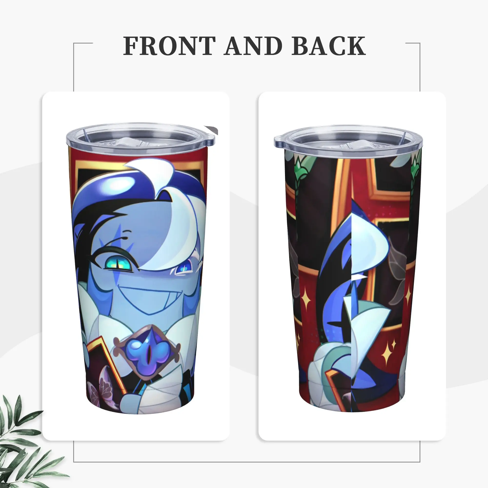Shadow Milk Cookie Run Kingdom Insulated Tumbler with Straws Cute Cartoon Anime Vacuum Coffee Mugs Double Wall  Bottle Cup, 20oz