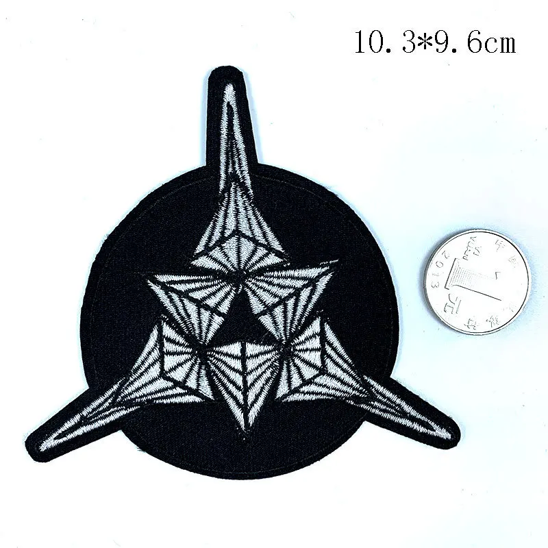 Rubik's Cube Cloth Sticker Black and White Magic Polygon Adhesive Clothing Accessories Schoolbag Personalized DIY Holes