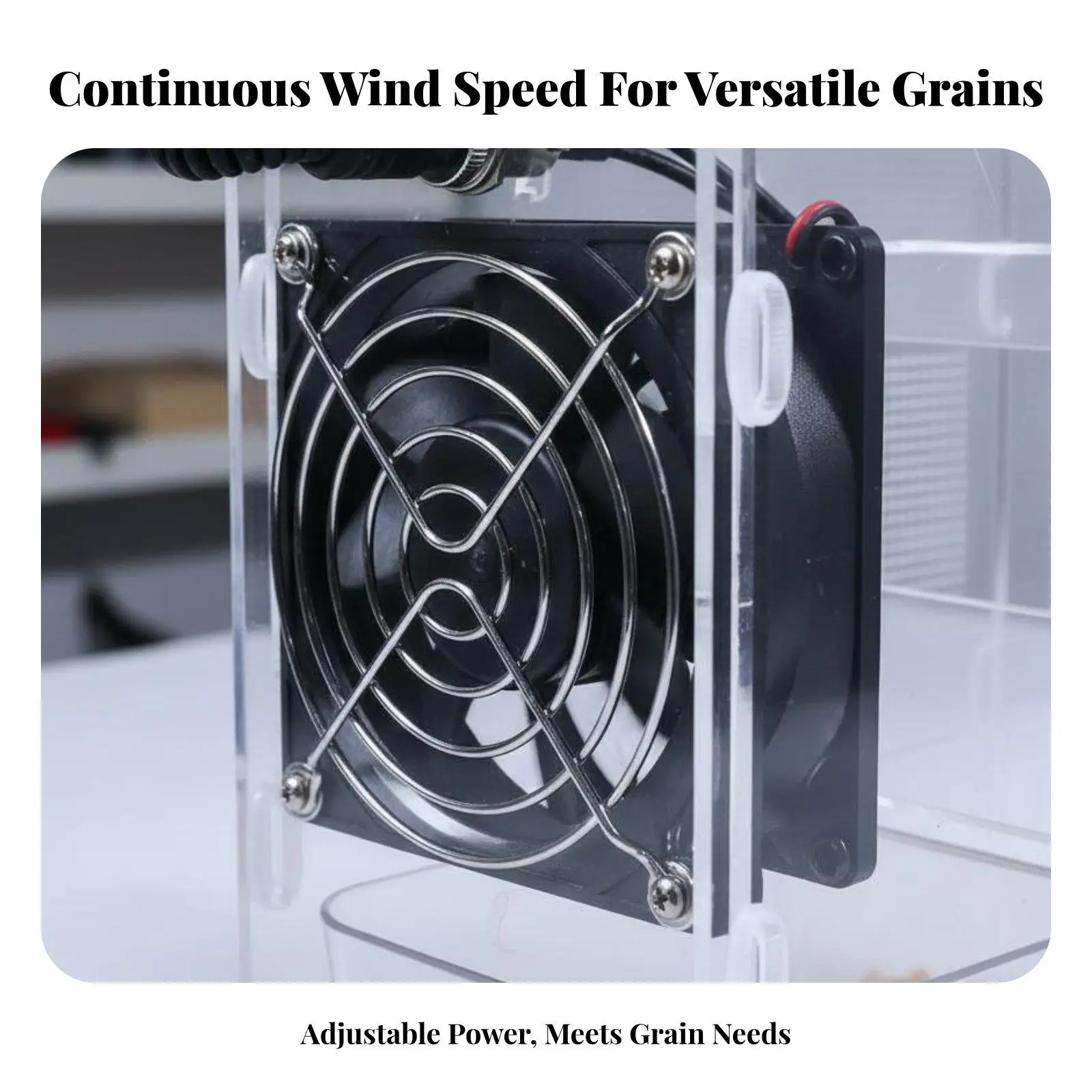 Bird Food Blowing Machine Adjustable Fan Feathered Fan Husk Remover Easy to Clean Millet Husk Separator