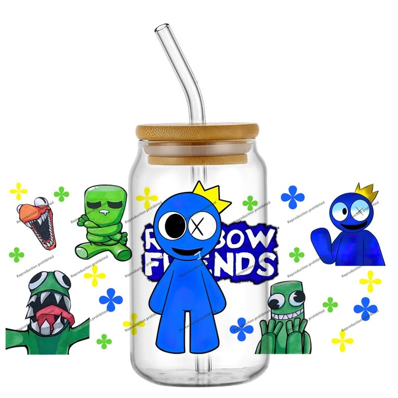 popular Rainbow Friends design UV DTF Sticker Waterproof Decal For Tumblers Cups wrap transfer sticker Home decoration