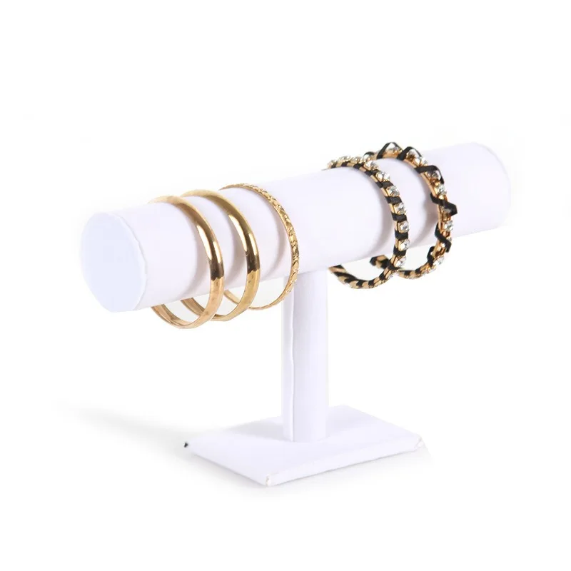 

White 1pc Jewelry Display Rack Vertical Storage Rack Suede Desktop Counter for Household Bracelets and Necklaces High-end Simple