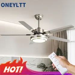 Stainless Steel Ceiling Fan Lightmodern Electric Fan Ceiling LightLED Remote Control Ceiling Fan Light 220v