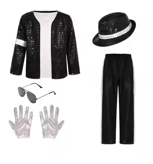 Michael Jackson for Kids Clothes Cosplay Birthday Party Dance Performance Children's Costume Pop Star Boys Girls Dance Outfits view 3