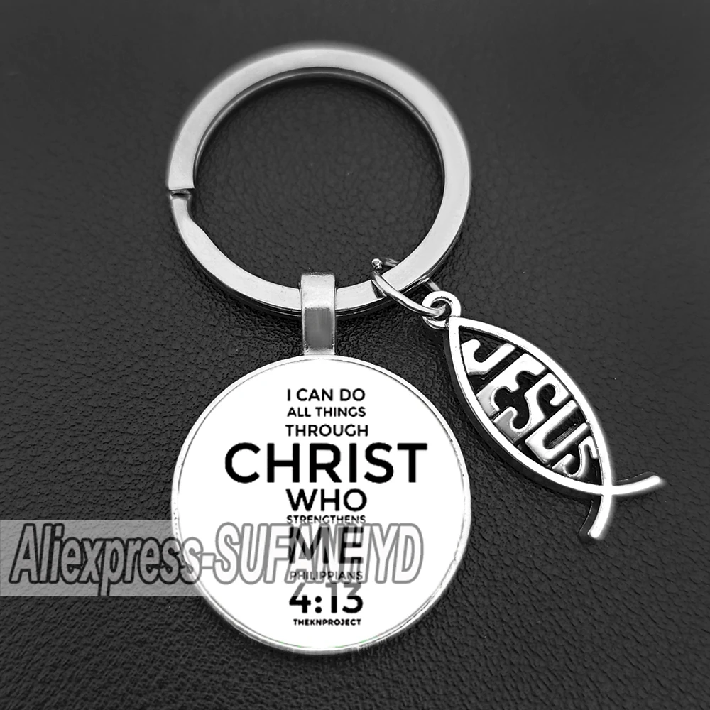 I Love Jesus Keychains for Women Christian Key Chains Cross Gift for Men